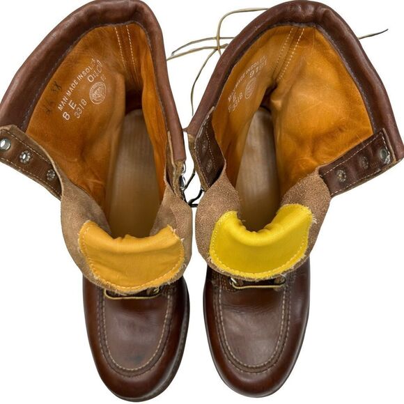 CHIPPEWA Boots Vintage Brown Leather Lace up Size 8 E - Picture 5 of 16